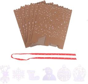 img 2 attached to 🎁 VEYLIN 24Pcs Polka Dot Christmas Brown Kraft Gift Boxes: Festive Cookie Paper Bags with 24-Yard Red Silk Ribbon for Christmas Party Supplies