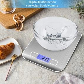 img 1 attached to Precision Digital Kitchen Scale with USB Connectivity, Food-Grade Balance for Accurate Measurements, 11 lb/5 kg Capacity, Backlit LCD Display (Batteries Included) - Silver