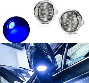 img 4 attached to 💙 Enhance Your Ford Experience with PGONE 2PC Full LED Side Under-Mirror Puddle Light Lamp Assembly - Blue