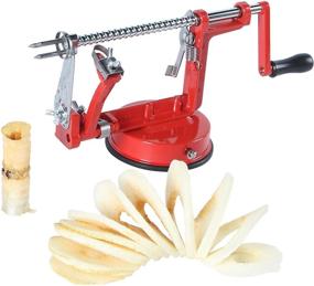 img 4 attached to 3-in-1 Cast Apple/Potato Peeler Slicer Corer - Stainless Steel Blades, Red Hand-cranking Machine - 🍎 Durable Heavy Duty Die Cast Magnesium Alloy Fruit Vegetable Cutter Peeler - Summer Fun Gift - VVXX