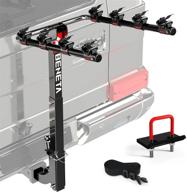beneta bike rack for car with 2'' hitch tightener - heavy duty foldable swing down bicycle car rack for car, truck, suv, and minivan - 4 bike hitch mount carrier rack logo