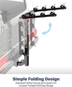 img 3 attached to BENETA Bike Rack for Car with 2'' Hitch Tightener - Heavy Duty Foldable Swing Down Bicycle Car Rack for Car, Truck, SUV, and Minivan - 4 Bike Hitch Mount Carrier Rack