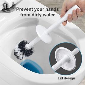 img 3 attached to AmazerBath Toilet Brush and Holder Set for Bathroom - Enhanced Grip Toilet Bowl Cleaner Brush Storage with Long Handle for Thorough Cleaning - Durable Bristles for White Toilet Bowl Brush