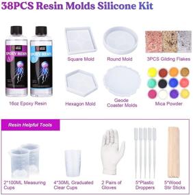 img 2 attached to 🔵 Complete 16oz Resin Coaster Molds Kit: Square, Round, Hexagon Shapes - Ideal for Resin Casting Beginners - LET’S Resin Resin Coaster Starter Kit