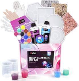 img 4 attached to 🔵 Complete 16oz Resin Coaster Molds Kit: Square, Round, Hexagon Shapes - Ideal for Resin Casting Beginners - LET’S Resin Resin Coaster Starter Kit