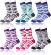 🧦 lanleo 6 pairs children's winter thick warm soft cute animal crew wool socks - ideal for kids, boys, and girls logo