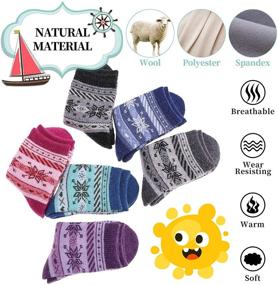 img 3 attached to 🧦 LANLEO 6 Pairs Children's Winter Thick Warm Soft Cute Animal Crew Wool Socks - Ideal for Kids, Boys, and Girls
