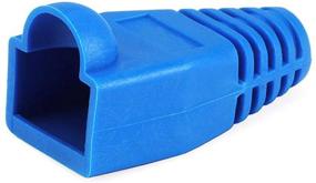 img 1 attached to 🔵 Monoprice [Pack of 50] Blue RJ-45 Color-Coded Strain Relief Boots