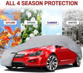 img 3 attached to 🚗 Motor Trend 4-Layer 4-Season Car Cover: Waterproof All-Weather Protection for Sedan Coupes up to 170 inches - Heavy Duty Use