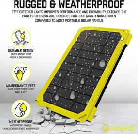img 3 attached to 🌞 SunJack 15W Портативное солнечное зарядное устройство ETFE монокристаллический для смартфонов, планшетов - Водонепроницаемое, складное для походов, кемпинга, походов и не только