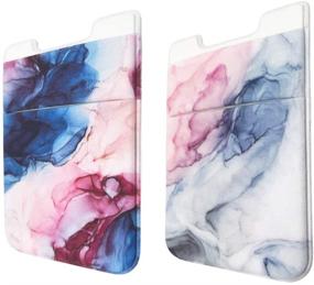 img 3 attached to Pastel Bay 2 Pack Adhesive Cell Phone Credit Card Stick On Wallet Holder Phone Pocket Pouch Sleeves For IPhone