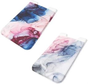 img 2 attached to Pastel Bay 2 Pack Adhesive Cell Phone Credit Card Stick On Wallet Holder Phone Pocket Pouch Sleeves For IPhone