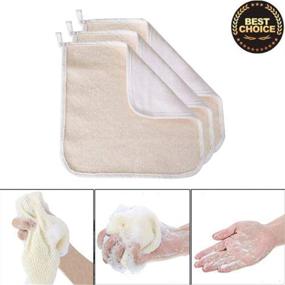 img 2 attached to 🧼 Soft-Weave Exfoliating Face and Body Wash Cloth Towel - 6 Pack, Ideal for Skin Care, Shower Scrubbing, and Home Massage