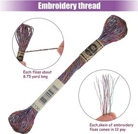 img 2 attached to 🧵 Vibrant 62 Skeins Embroidery Metallic Threads Set for DIY Thread Crafts: Glitter Embroidery Floss, Cross-Stitch Polyester Thread with Mixed Colors - Perfect for Friendship Bracelets