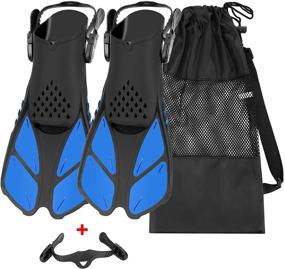 img 4 attached to QKURT Swimming Adjustable Flippers Snorkeling