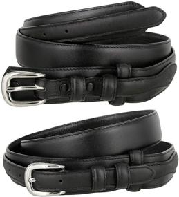 img 3 attached to Mens Leather Ranger Belt Black Men's Accessories and Belts