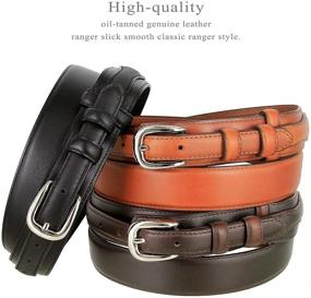 img 2 attached to Mens Leather Ranger Belt Black Men's Accessories and Belts