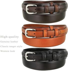 img 1 attached to Mens Leather Ranger Belt Black Men's Accessories and Belts