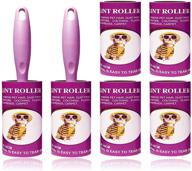 🐾 efficient pet hair removal: purple lint rollers with 120 sheets and 6 refills logo