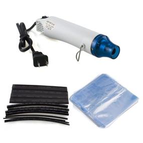 img 4 attached to URBEST Mini Hot Air Gun 300W: Multi-Purpose Electric Heating Tool for DIY Craft - Includes 40Pcs Heat Shrink Tubing and 50Pcs Shrink Wrap Bags (White Heat Gun)