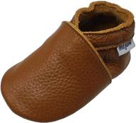 👞 comfortable and safe: mejale leather moccasins anti slip toddler boys' shoes logo