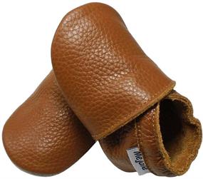 img 1 attached to 👞 Comfortable and Safe: Mejale Leather Moccasins Anti Slip Toddler Boys' Shoes