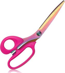 img 4 attached to ✂️ Professional Heavy Duty Tailor Fabric Scissors - Sharp Stainless Steel Craft Scissors for Office and Home - 9 Inch Length