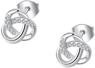 💍 sterling silver cubic zirconia love knot stud earrings - dainty, twisted design for women and girls logo