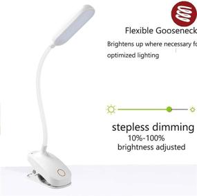 img 3 attached to 💡 Flexible Gooseneck Clamp Desk Lamp – 100hrs Dimmable Light for Desk, Bed, Headboard, Piano (White)