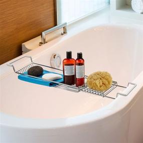 img 3 attached to 🛁 Enhance Your Bathing Experience with the Home Intuition Stainless Steel Expandable Shower Bathtub Tray Over The Clawfoot Tub Bath Caddy