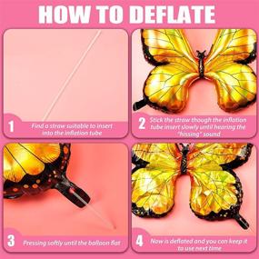 img 1 attached to 🦋 6-Piece Butterfly Foil Balloons: Perfect Decor for Butterfly Theme Party Supplies, Baby Shower, Wedding, Birthday! Includes 6 Colors