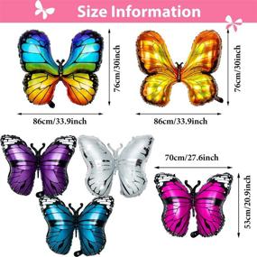 img 3 attached to 🦋 6-Piece Butterfly Foil Balloons: Perfect Decor for Butterfly Theme Party Supplies, Baby Shower, Wedding, Birthday! Includes 6 Colors