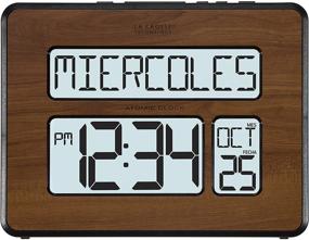 img 3 attached to 📅 Large Full Digital Calendar Clock 513-1419BL-WA-INT by La Crosse Technology - Atomic, Brown (Pack of 1)