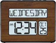 📅 large full digital calendar clock 513-1419bl-wa-int by la crosse technology - atomic, brown (pack of 1) logo