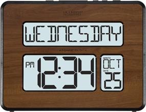 img 4 attached to 📅 Large Full Digital Calendar Clock 513-1419BL-WA-INT by La Crosse Technology - Atomic, Brown (Pack of 1)