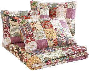 img 2 attached to Delaney 5-Piece Floral Patchwork Daybed Cover Set: 100% Cotton Quilt Coverlet, Pre-Washed, Daybed Size