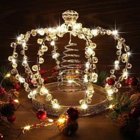 img 2 attached to 🎄 LAWOHO Silver Christmas Tree Topper Star with 60 Warm White LED USB Lights, Jeweled Crown Xmas Tree Decor: Remote Control, 8 Lighting Modes, Timer, Dimmer - Ideal Christmas Tree Ornament