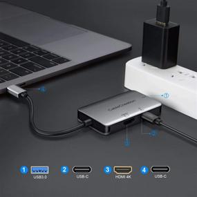 img 3 attached to 💻 USB 3.1 Type C to HDMI 4K Adapter with 100W Power Charging & USB 3.0 3-in-1 Thunderbolt 3 Aluminum Hub | Compatible with MacBook Pro 2019/2018, XPS 13, Yoga 910, Galaxy S10/9 | Dex Supported Cellphone