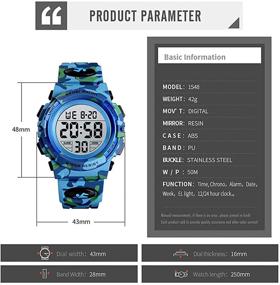 img 3 attached to 🌈 Waterproof Colorful Stopwatch Wristwatch for Boys - Multi-Functional Watches