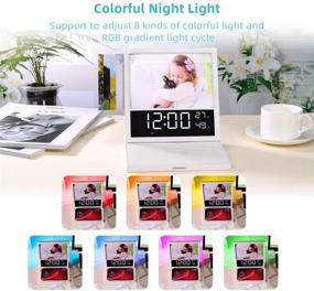 img 1 attached to 🕰️ Versatile Digital Alarm Clock FM Radio with Wireless Charger, Photo Frame, LED Display, and Night Light – Ideal for Bedroom"