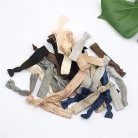 img 1 attached to 120 Pack Neutral Color No Crease Ribbon Hair Ties for Women - Yoga Knotted Ponytail Holders