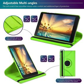 img 1 attached to 📱 DETUOSI 360° Rotating Case for Samsung Galaxy Tab A 8.0 (SM-T290) - Multi-Angle Stand Cover in Green