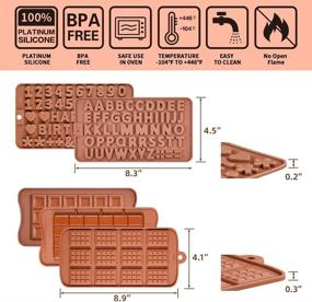 img 3 attached to 🍬 Silicone Candy and Chocolate Molds - Letter and Number Shape - Perfect for Break-Apart Chocolates, Candy Protein Bars, and Energy Bars