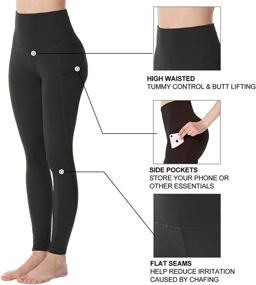 img 2 attached to 🧘 Stay on Top of Your Fitness Game with HIGHDAYS Yoga Pants for Women - High Waist Leggings with Pockets Perfect for Running and Cycling