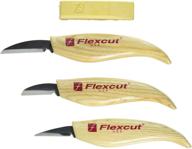 3-piece knife starter set 🔪 for wood carving: flexcut kn500 tools logo