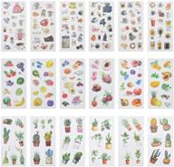 🌵 tongnian art planner stickers set: 400+ cactus coffee fruit green plant stickers for scrapbooking, calendars, kids diy crafts, bullet journals logo