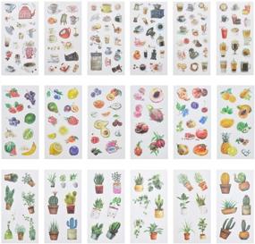 img 4 attached to 🌵 Tongnian Art Planner Stickers Set: 400+ Cactus Coffee Fruit Green Plant Stickers for Scrapbooking, Calendars, Kids DIY Crafts, Bullet Journals