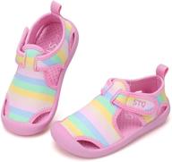 outdoor sandals for toddler girls: stq rainbow shoes logo