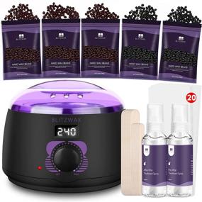 img 4 attached to 🌸 BLITZWAX Waxing Kit for Women and Men - Digital Wax Warmer Kit with 50 Wax Accessories - 17.5oz Wax Beans for Brazilian Bikini, Full Body, and Armpit Hair Removal