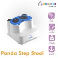 🐼 convenient babyloo panda step stool: simple potty training aid for kids (blue) logo